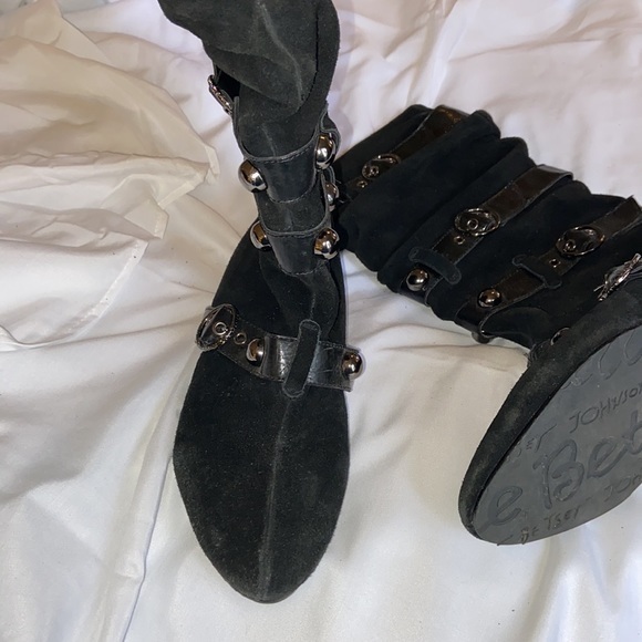 Betsey Johnson studded suede slouch boots - Picture 3 of 4